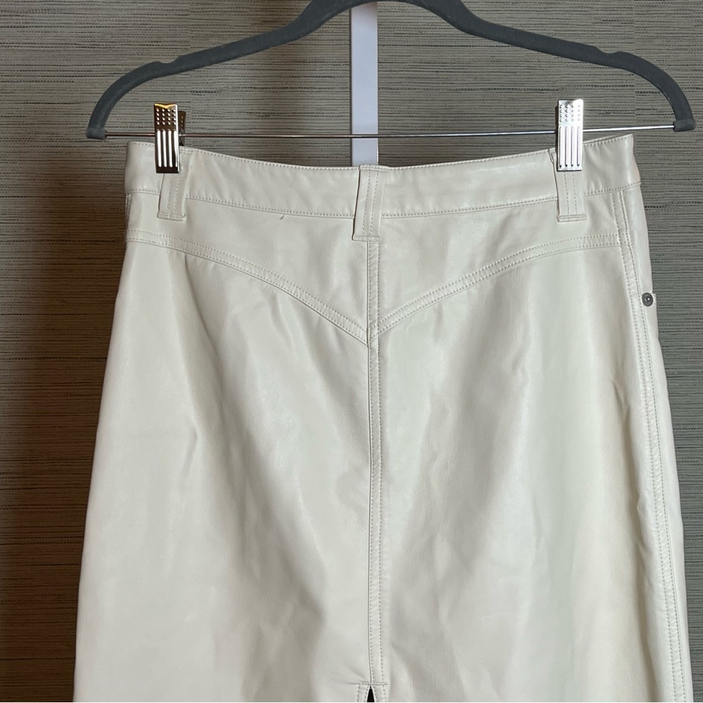 Free People City Slicker Faux Leather Vegan Maxi Skirt Size 0 Cream Ivory Boho - Picture 5 of 10